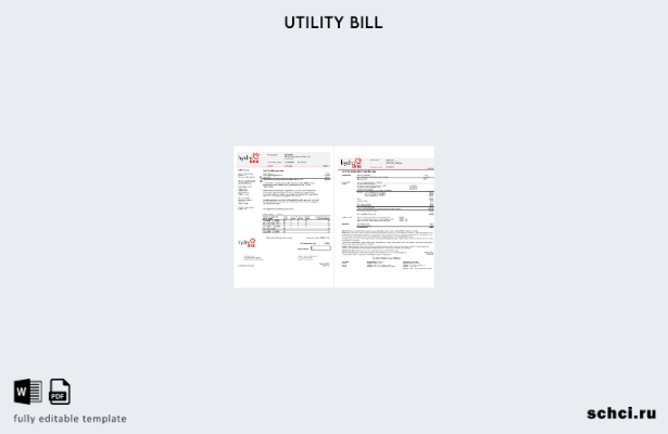 цифровая загрузка шаблона счета за электроэнергию Hydro One в Онтарио, США (стра